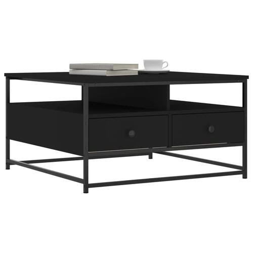 Sofabord 80x80x45 cm konstrueret træ sort