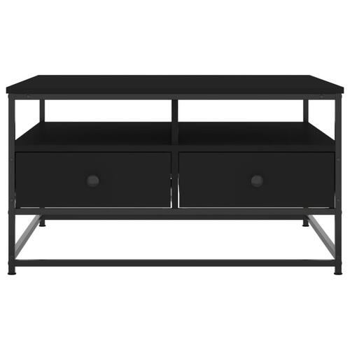 Sofabord 80x80x45 cm konstrueret træ sort