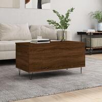 Sofabord 90x44,5x45 cm konstrueret træ brun egetræsfarve