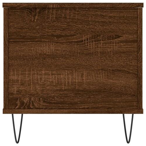 Sofabord 90x44,5x45 cm konstrueret træ brun egetræsfarve