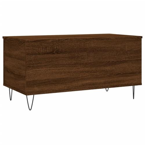 Sofabord 90x44,5x45 cm konstrueret træ brun egetræsfarve