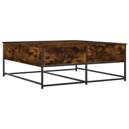 Sofabord 100x99x40 cm konstrueret træ røget egetræsfarve