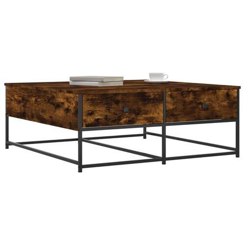 Sofabord 100x99x40 cm konstrueret træ røget egetræsfarve