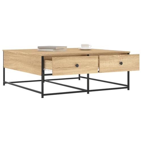 Sofabord 100x99x40 cm konstrueret træ sonoma-eg