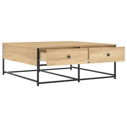 Sofabord 100x99x40 cm konstrueret træ sonoma-eg