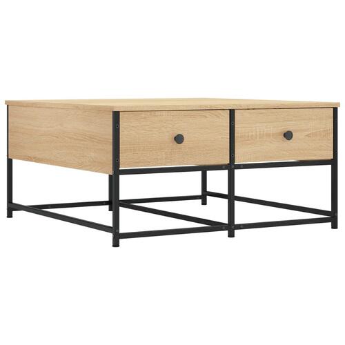 Sofabord 80x80x40 cm konstrueret træ sonoma egetræsfarve