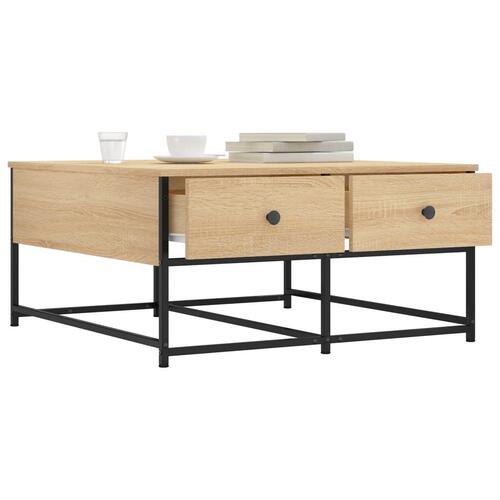 Sofabord 80x80x40 cm konstrueret træ sonoma egetræsfarve