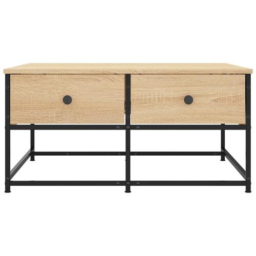 Sofabord 80x80x40 cm konstrueret træ sonoma egetræsfarve