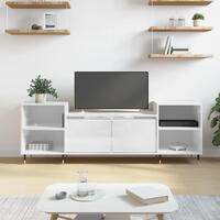 Tv-bord 160x35x55 cm konstrueret træ hvid højglans