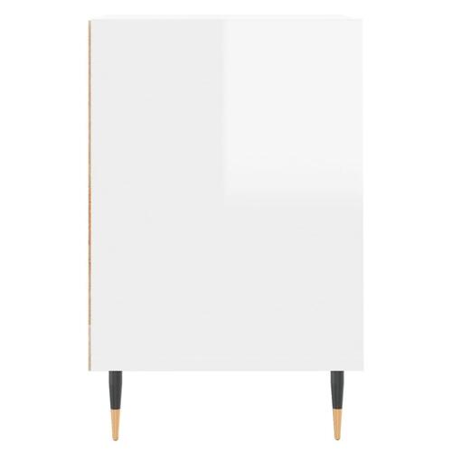 Tv-bord 160x35x55 cm konstrueret træ hvid højglans