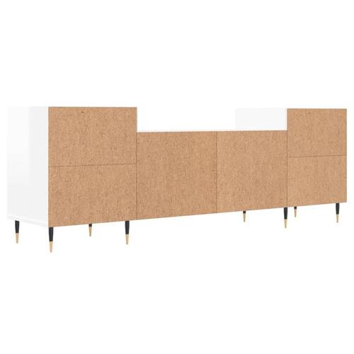Tv-bord 160x35x55 cm konstrueret træ hvid højglans