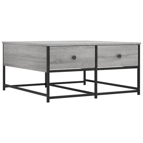 Sofabord 80x80x40 cm konstrueret træ grå sonoma-eg