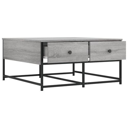 Sofabord 80x80x40 cm konstrueret træ grå sonoma-eg
