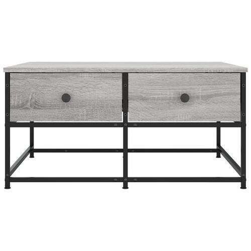 Sofabord 80x80x40 cm konstrueret træ grå sonoma-eg