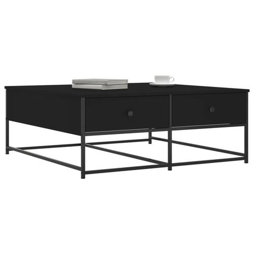 Sofabord 100x99x40 cm konstrueret træ sort