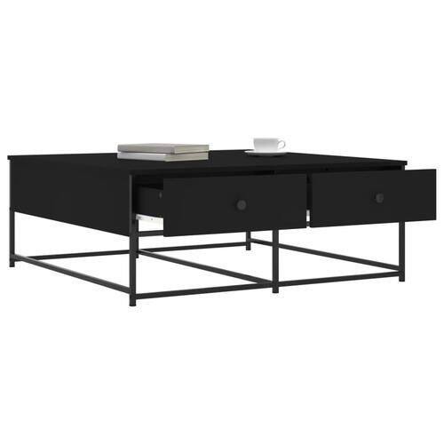 Sofabord 100x99x40 cm konstrueret træ sort