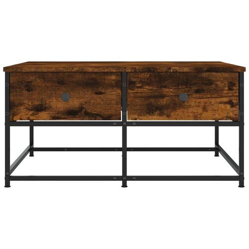 Sofabord 80x80x40 cm konstrueret træ røget egetræsfarve