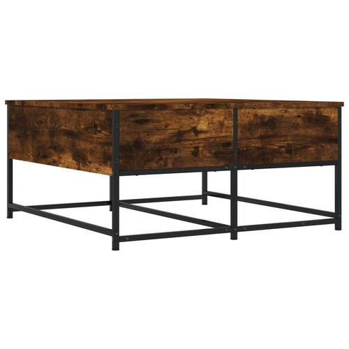 Sofabord 80x80x40 cm konstrueret træ røget egetræsfarve
