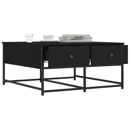Sofabord 80x80x40 cm konstrueret træ sort