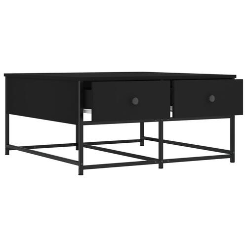 Sofabord 80x80x40 cm konstrueret træ sort