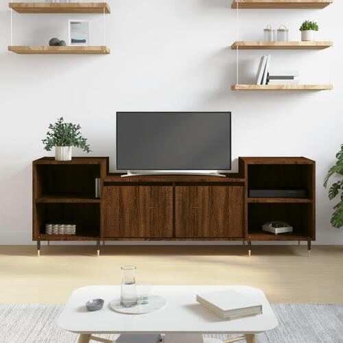 Tv-bord 160x35x55 cm konstrueret træ brun egetræsfarve