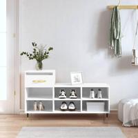 Skoreol 102x36x60 cm konstrueret træ hvid højglans
