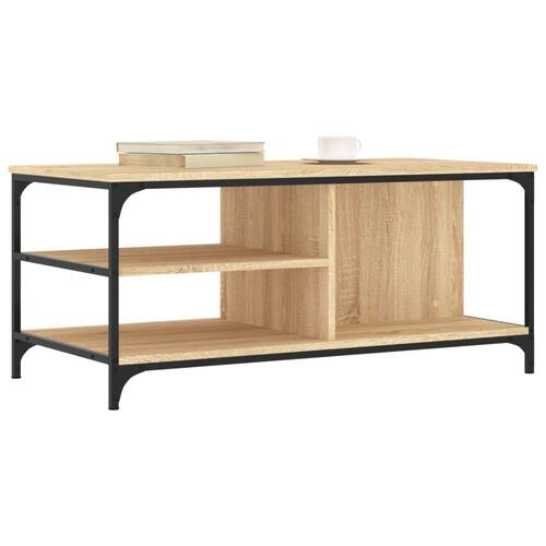 Sofabord 100x50x45 cm konstrueret træ sonoma-eg