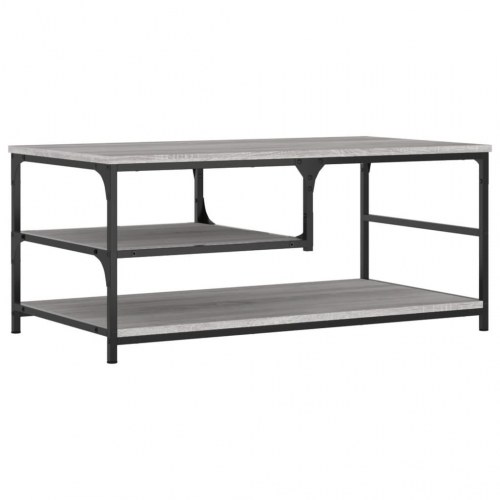 Sofabord 90x49x40 cm konstrueret træ grå sonoma-eg