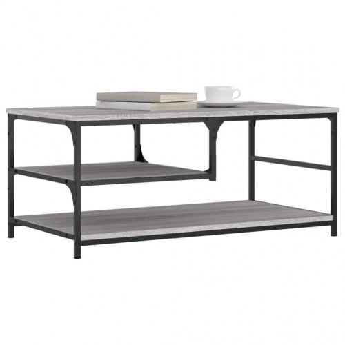 Sofabord 90x49x40 cm konstrueret træ grå sonoma-eg
