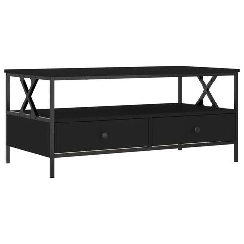 Sofabord 100x51x45 cm konstrueret træ sort
