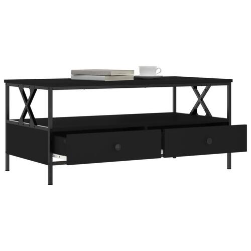 Sofabord 100x51x45 cm konstrueret træ sort