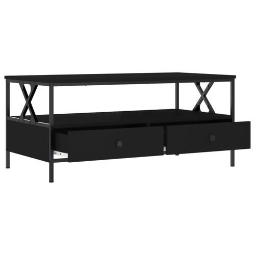 Sofabord 100x51x45 cm konstrueret træ sort