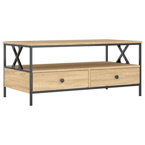 Sofabord 100x51x45 cm konstrueret træ sonoma-eg