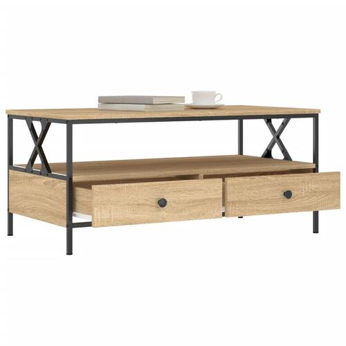 Sofabord 100x51x45 cm konstrueret træ sonoma-eg