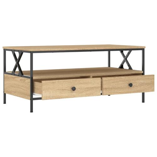 Sofabord 100x51x45 cm konstrueret træ sonoma-eg