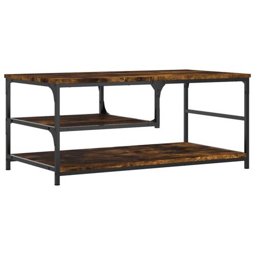 Sofabord 90x49x40 cm konstrueret træ røget egetræsfarve