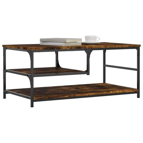 Sofabord 90x49x40 cm konstrueret træ røget egetræsfarve