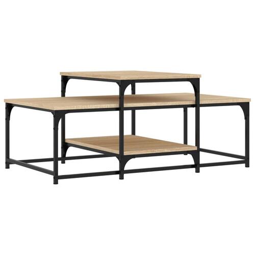 Sofabord 102x60x45 cm konstrueret træ sonoma-eg