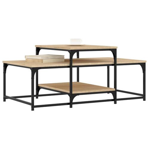 Sofabord 102x60x45 cm konstrueret træ sonoma-eg