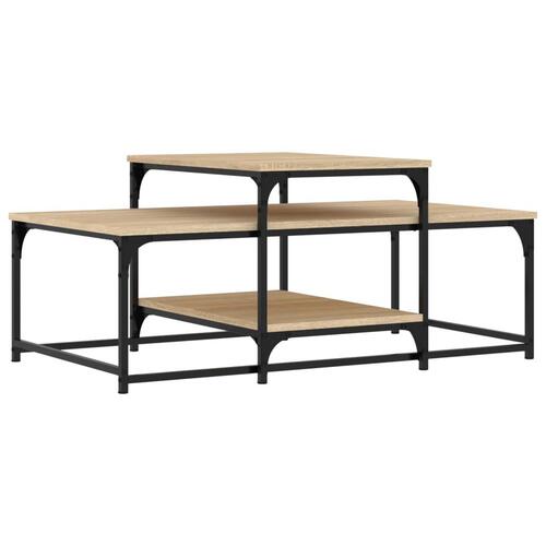 Sofabord 102x60x45 cm konstrueret træ sonoma-eg