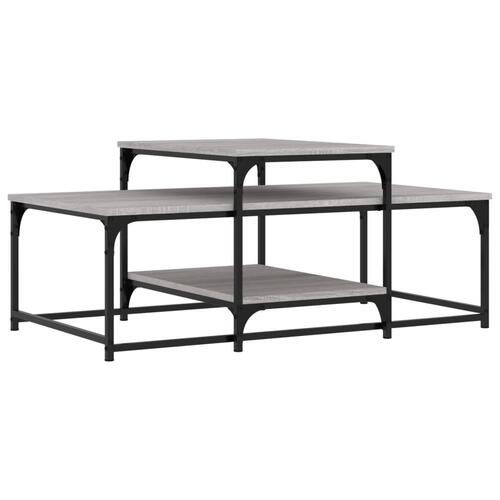 Sofabord 102x60x45 cm konstrueret træ grå sonoma-eg