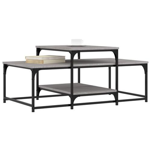 Sofabord 102x60x45 cm konstrueret træ grå sonoma-eg