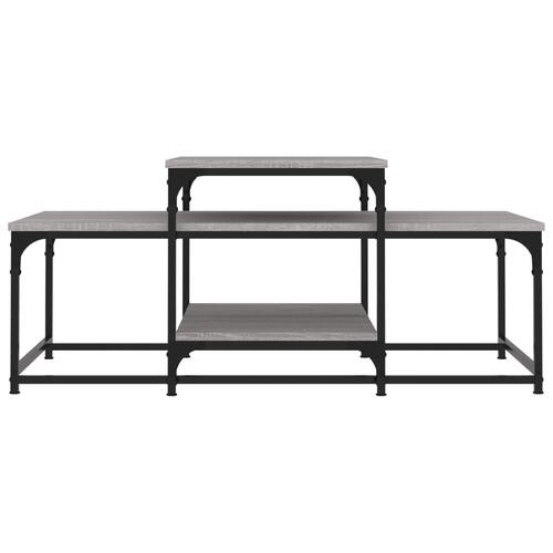 Sofabord 102x60x45 cm konstrueret træ grå sonoma-eg