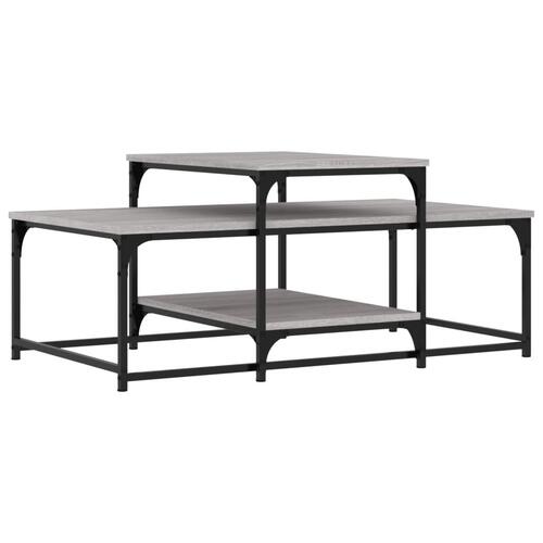 Sofabord 102x60x45 cm konstrueret træ grå sonoma-eg