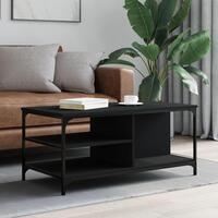 Sofabord 100x50x45 cm konstrueret træ sort