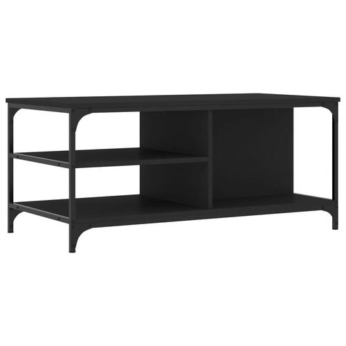 Sofabord 100x50x45 cm konstrueret træ sort