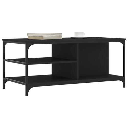 Sofabord 100x50x45 cm konstrueret træ sort