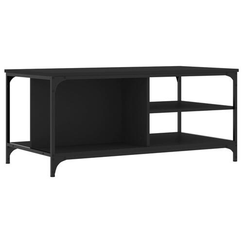 Sofabord 100x50x45 cm konstrueret træ sort