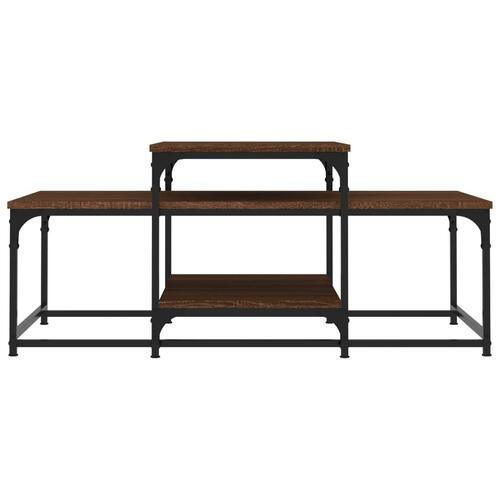 Sofabord 102x60x45 cm konstrueret træ brun egetræsfarve