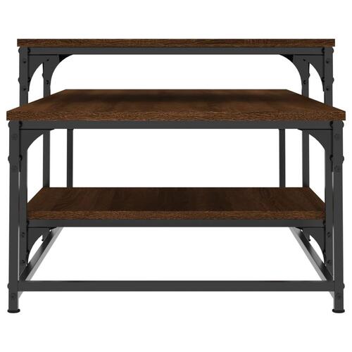 Sofabord 102x60x45 cm konstrueret træ brun egetræsfarve